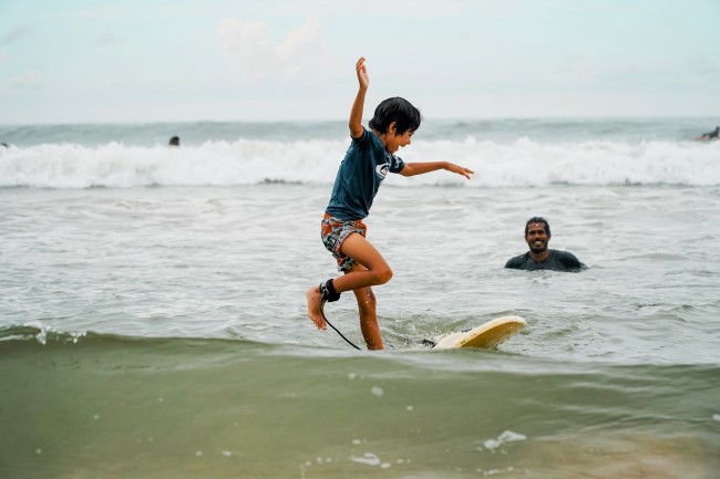 Surf school for kids in Weligama, Sri Lanka