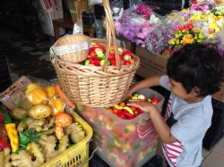 fake vegetables at Hong Kong Flower Market