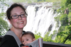 Us posing at the Victoria Falls