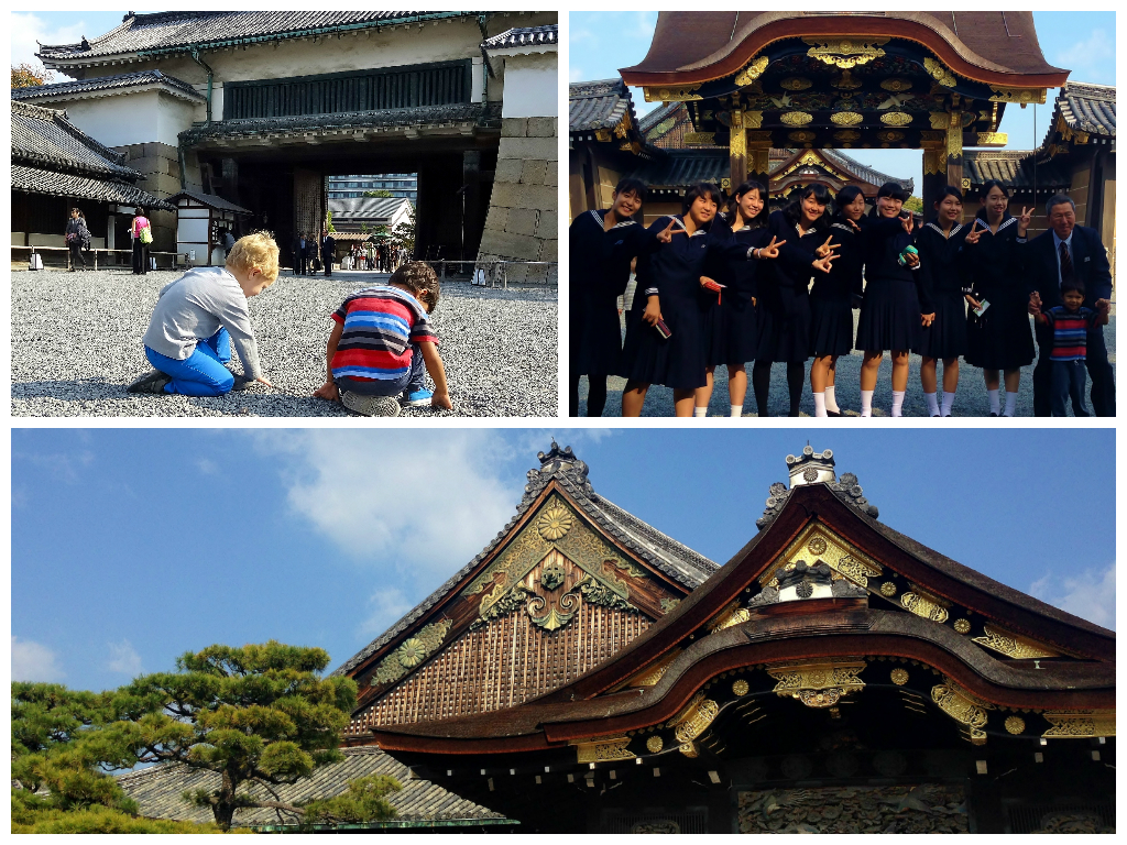 Kids enjoying Nijo-jo Kyoto