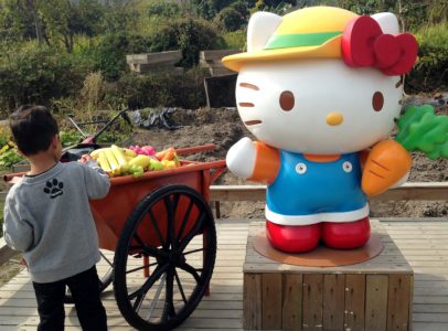 Hello Kitty Farmer at Go Green Organic Farm, Hong Kong