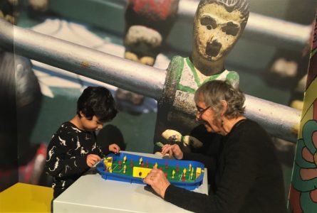 Football game at Retro exhibition