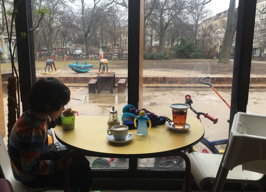 A view onto the terrace at Kiezkind Berlin