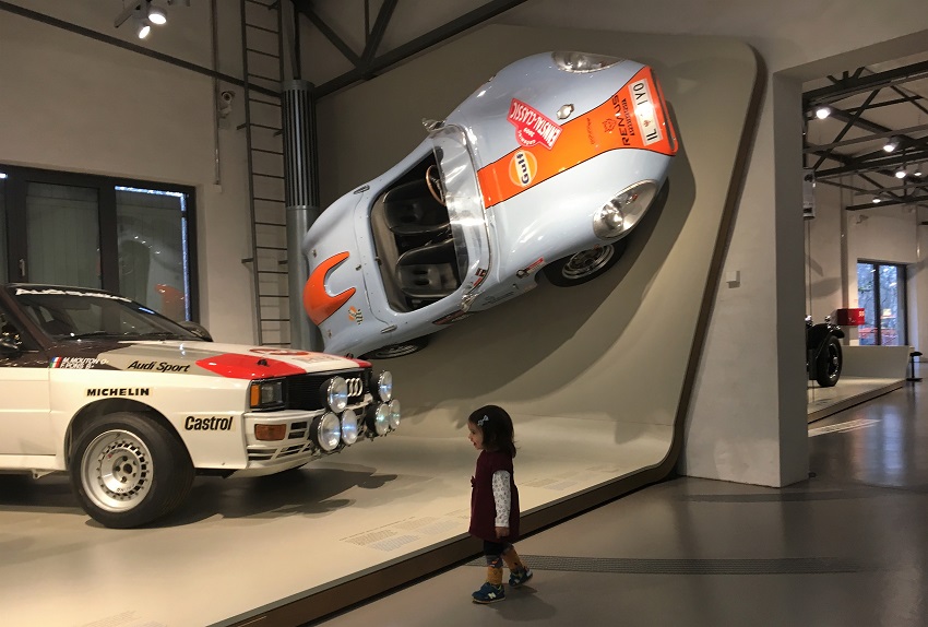 Little girl meets fast car at German Museum of Technology