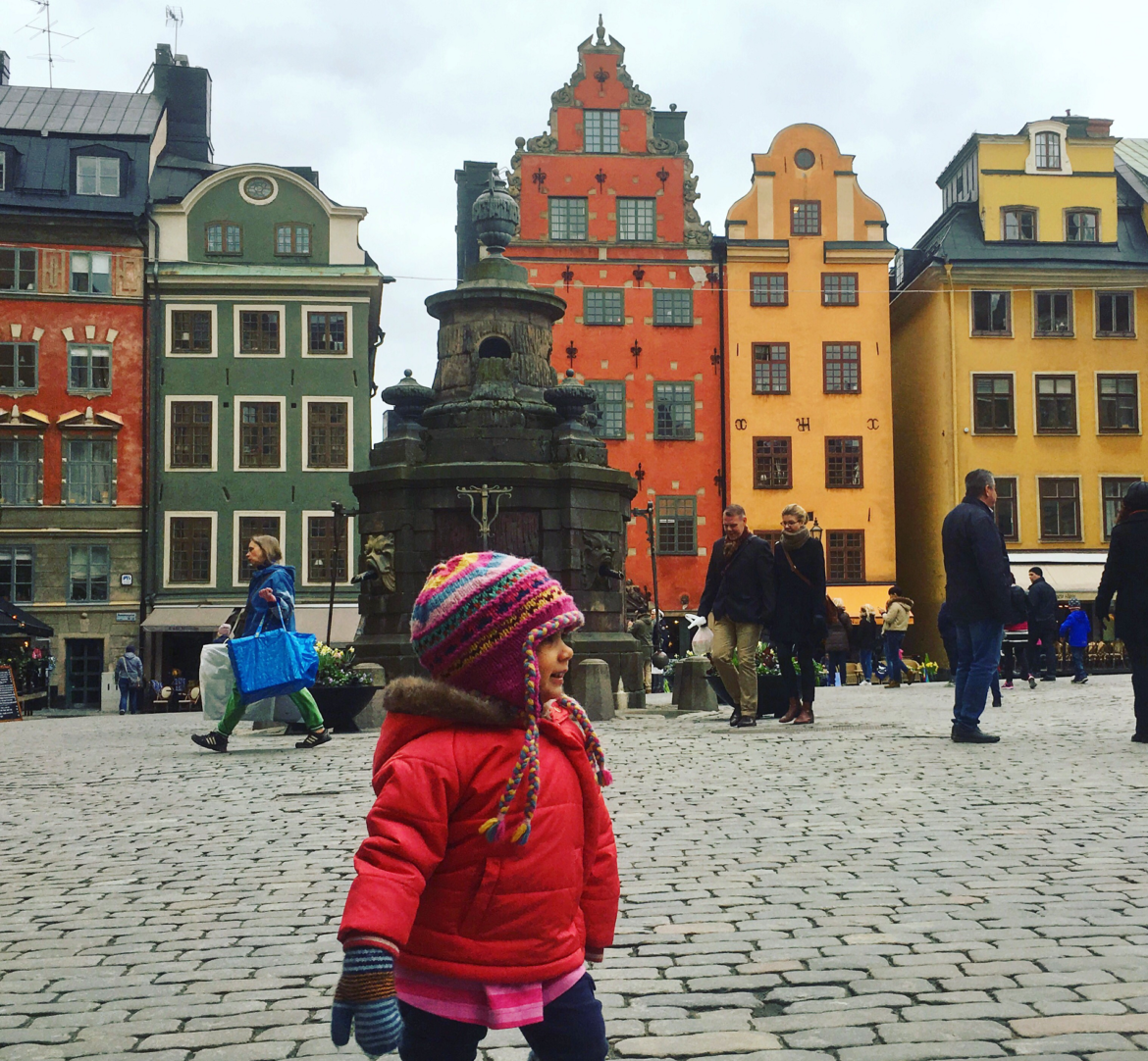 Stockholm with Kids - Enjoying beautiful Stortorget