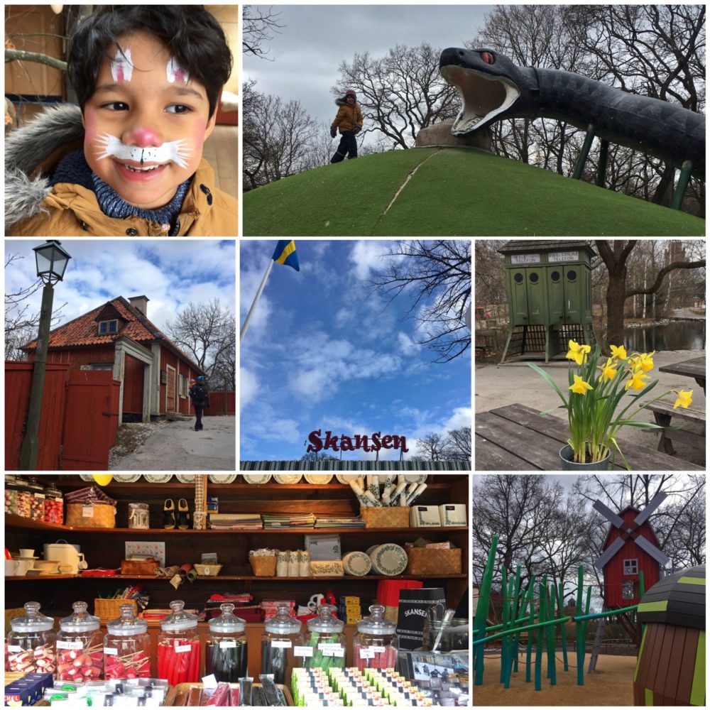 Enjoying face-painting, slides, playgrounds and traditional sweets at Skansen Stockholm