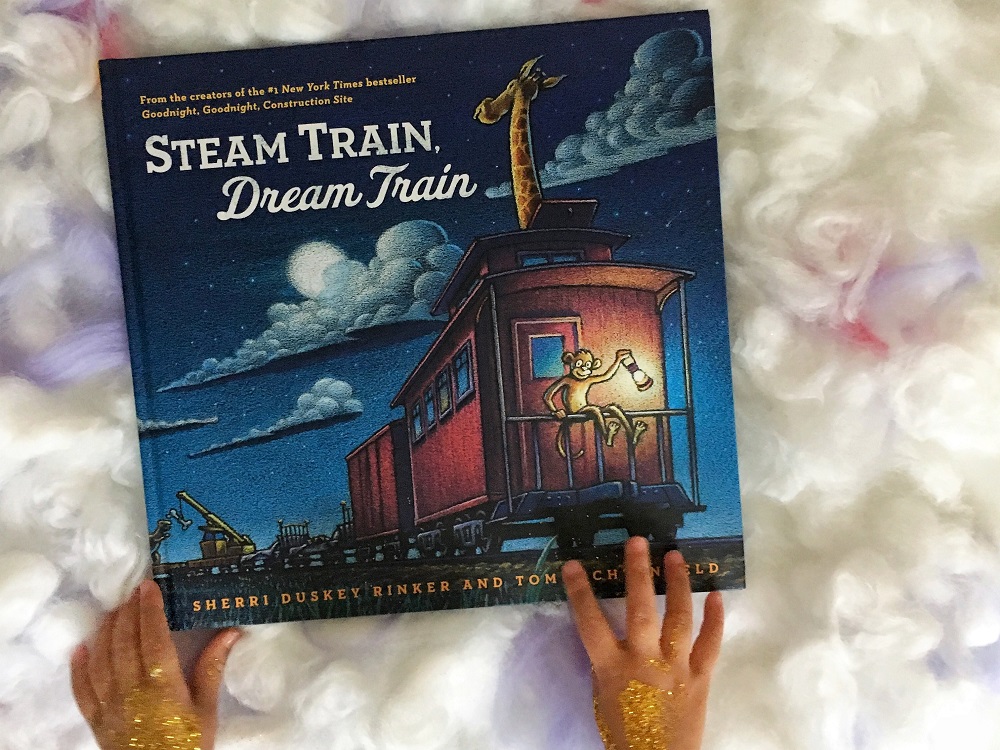 Front cover of the magical Steam Train, Dream Train by Sherri Duskey Rinker and Tom Lichtenheld