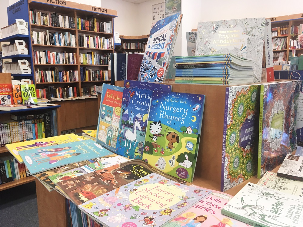 Oxford Bookshop children's section in Prague