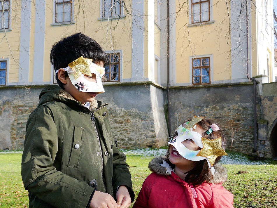 Children celebrating the tradition Masopust festival in Chateau Ctenice Prague - The Little Adventurer