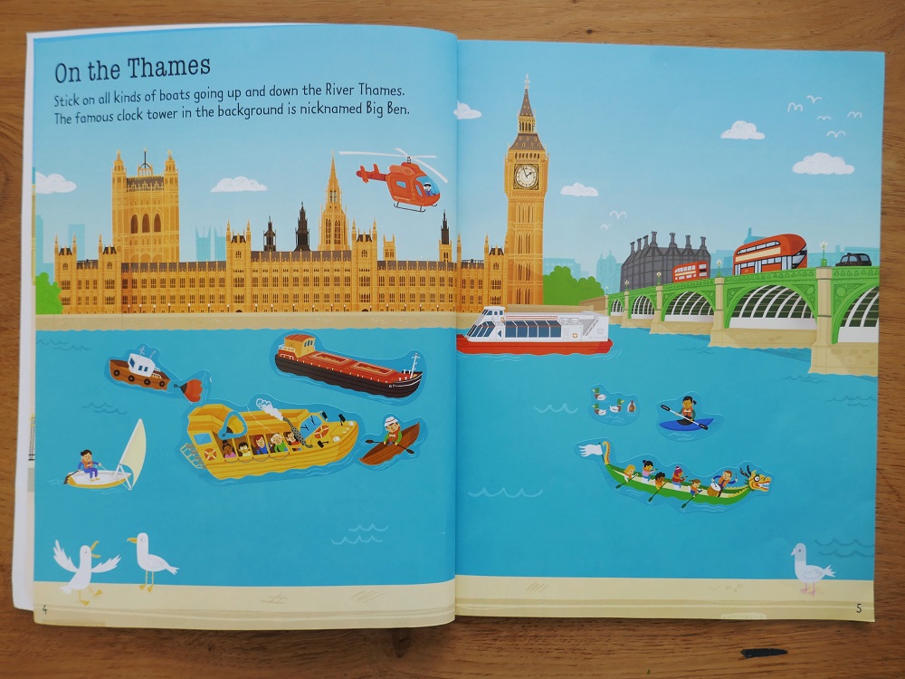 Usborne London Sticker Book - A review of London picture and activity books by The Little Adventurer