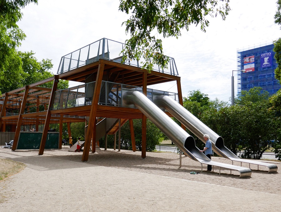 Playground in Old Town Dresden - One of the many attractions of family-friendly Dresden - The Little Adventurer