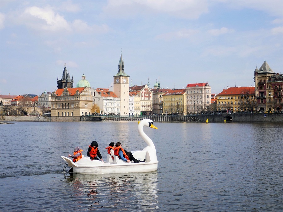 Paddleboat on the Vltava Prague. One of the 74 fun things to do in Prague with kids. The Little Adventurer. 