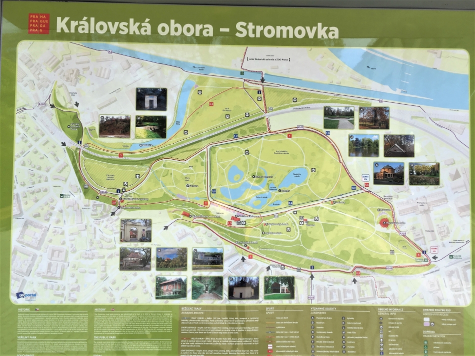 Map of Stromovka park in Prague
