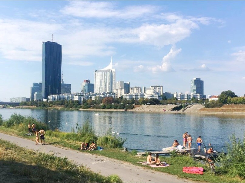 Swimming in the Danube in Vienna