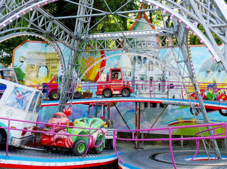 Toddler rides at the Prater Amusement Park in Vienna